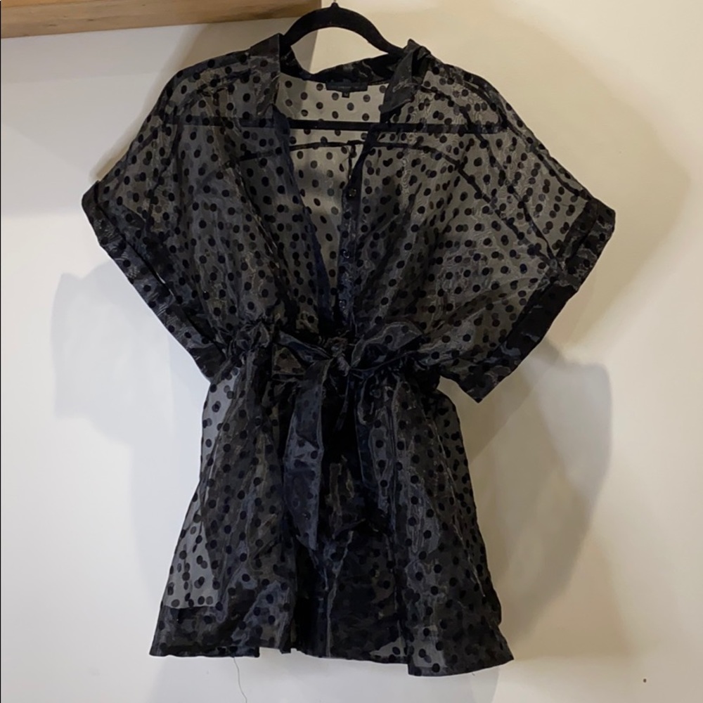Black polka dot sheer dress
